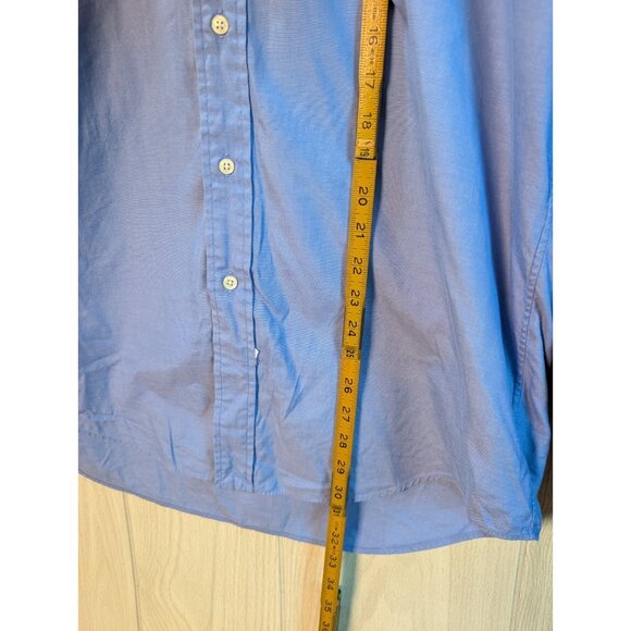 Ralph Lauren Yarmouth Button Front Cotton Shirt Size 16 35 Blue Long Sleeve - Picture 7 of 7